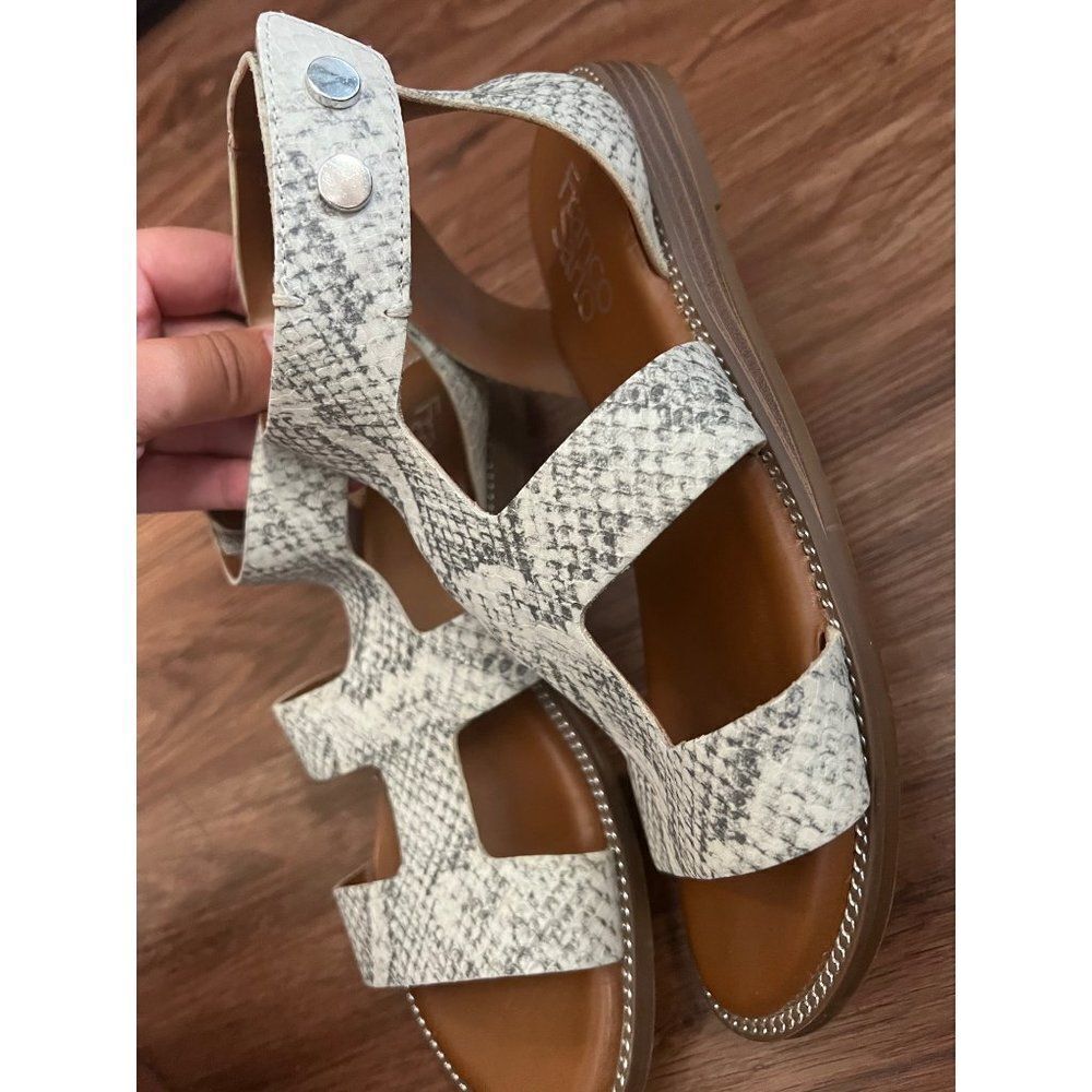 FRANCO SARTO Genevia Snakeskin Embossed Sandal Womens Size 5M Gladiator - Picture 6 of 9